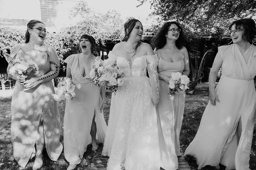 Tucson based, Arizona Micro Wedding Photographer takes bride and bridesmaid candid photos