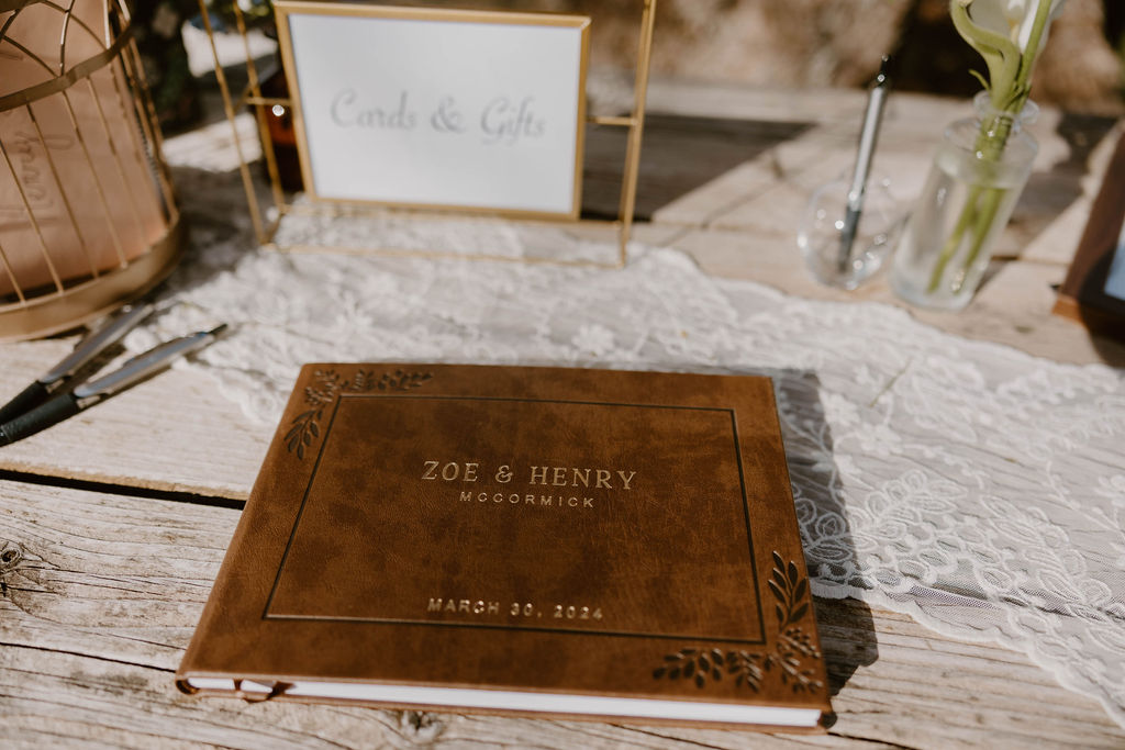 Tucson based, Arizona Micro Wedding Photographer takes garden party wedding photos details at Agua Linda Farm