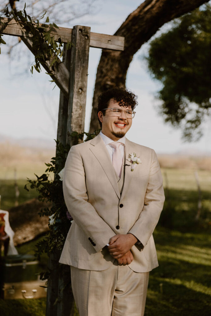 Tucson based, Arizona Micro Wedding Photographer takes garden party wedding photos 