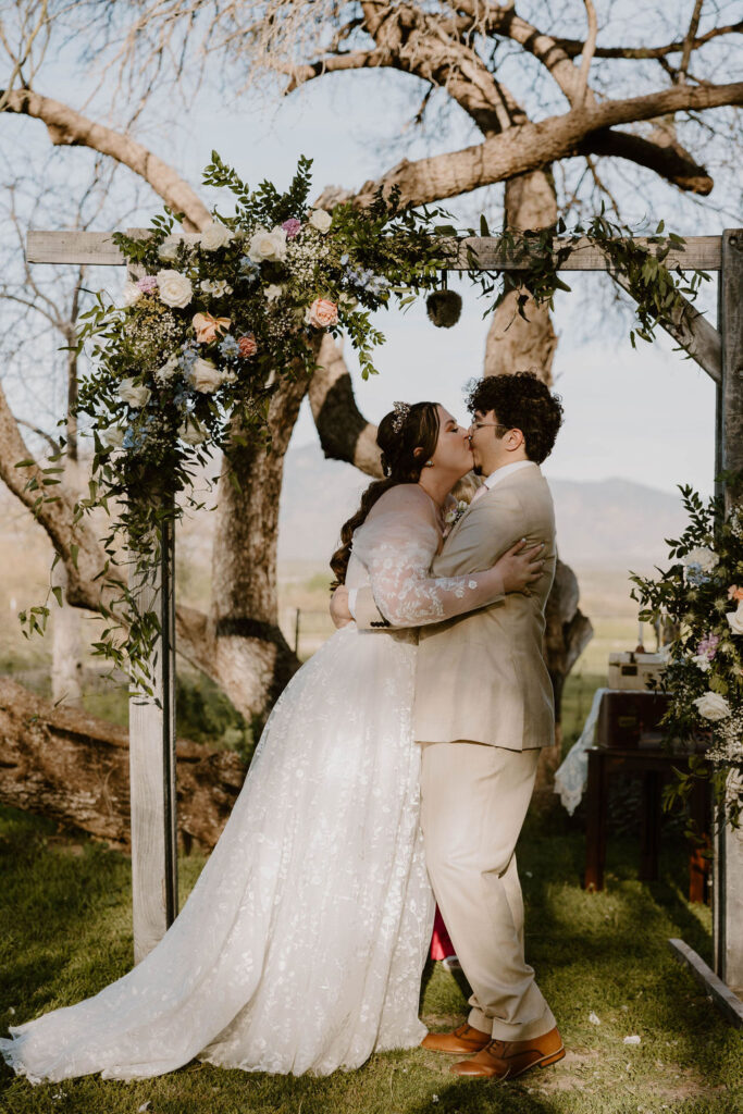 Tucson based, Arizona Micro Wedding Photographer takes garden party wedding photo